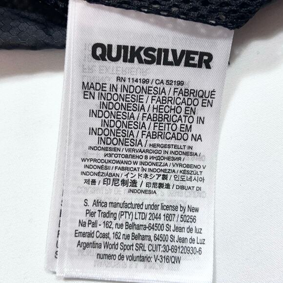 Quicksilver Windbreaker Jacket Waterman Men Medium Full-Zip Hoodie Black Used - Picture 10 of 11